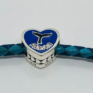 ✨✨Pandora Alaska State Exclusive Whales Tail heart Charm Alaska Voyage charm
